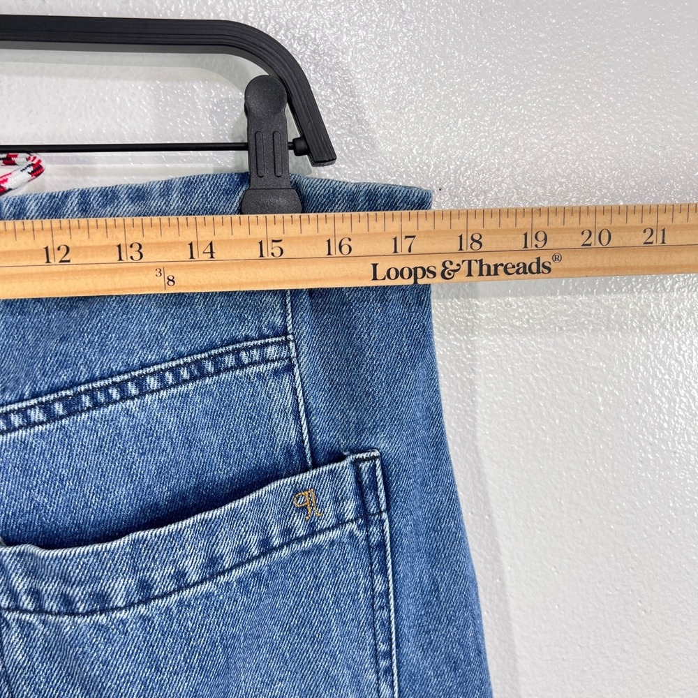 Pilcro Wide Leg Crop Jeans in Medium Blue - Picture 8 of 10